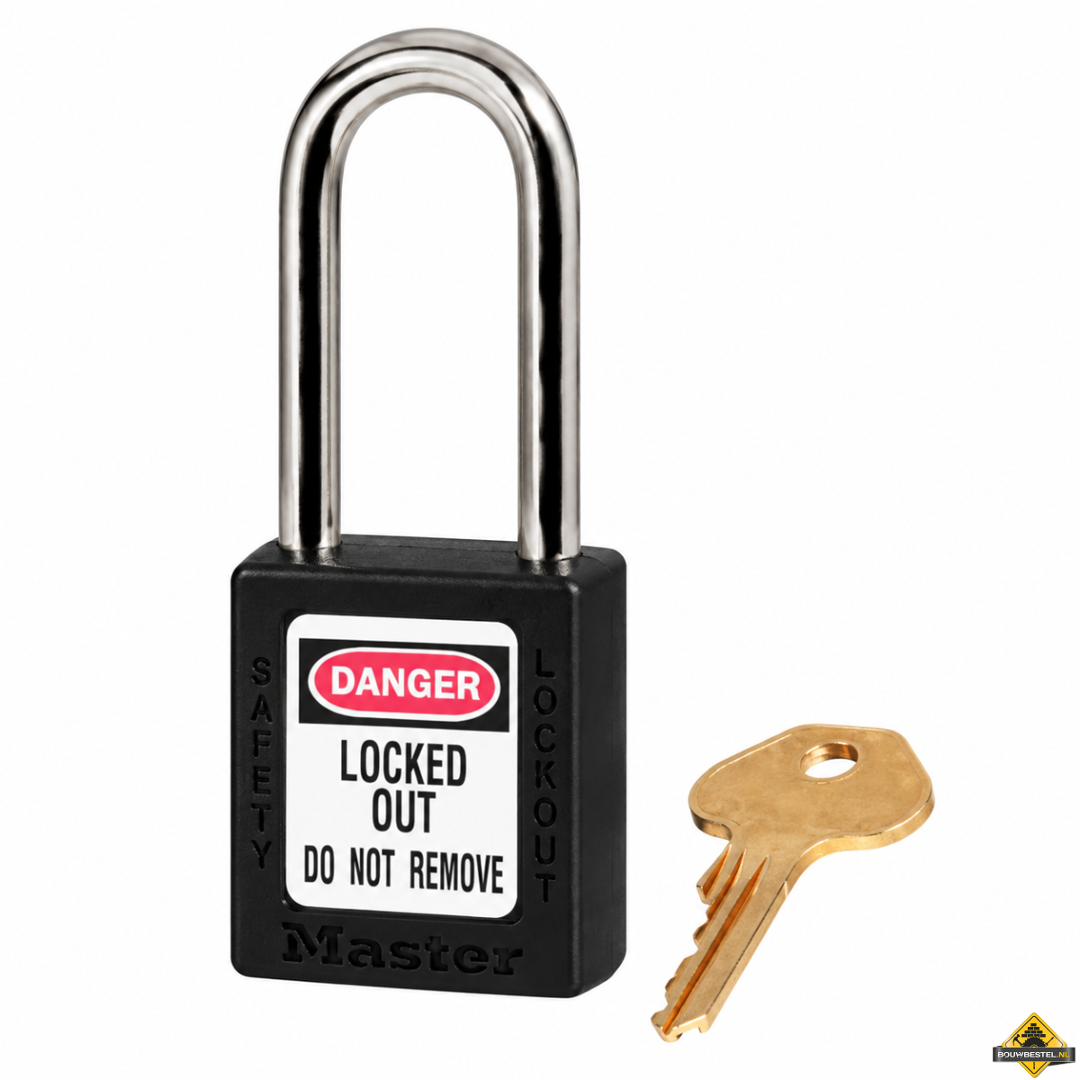 Masterlock Thermoplastisch hangslot, type 410, kast zwart 40mm, VS, incl. 1 sleutel