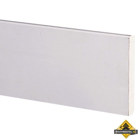 MDF Plint - Wit gegrond 12x90mm (488cm)