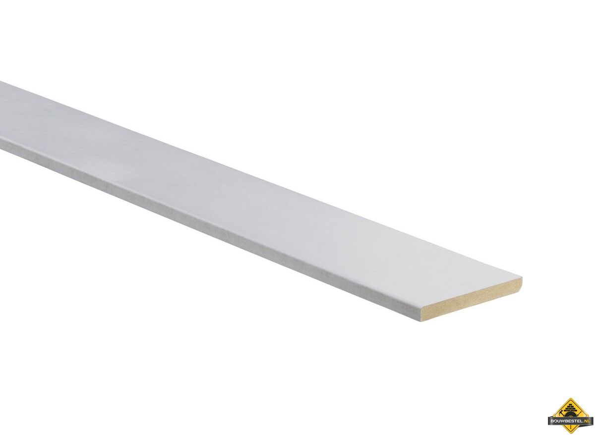 MDF vochtwerend V313 plint FSC 12 x 140 mm 488 cm RAL 9010 Wit