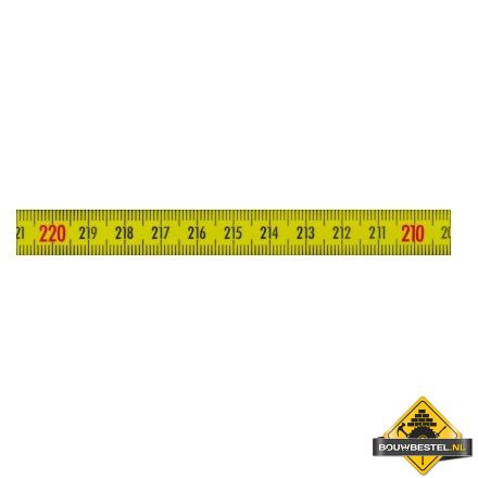 Memolon geel vlak machinemeetlint horizontaal linksoplopend - 6 m x 10 mm