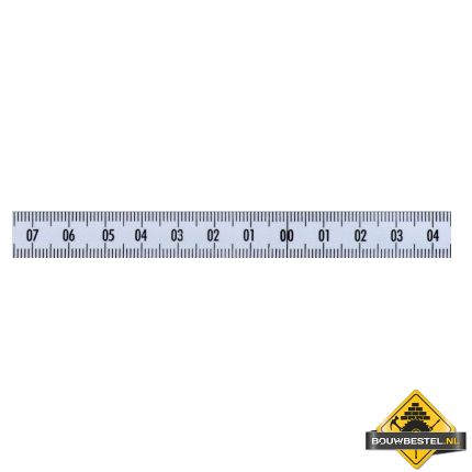Memolon wit vlak machinemeetlint horizontaal links- en rechtsoplopend - 1 + 1 m x 13 mm