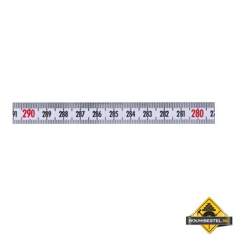 Memolon wit vlak machinemeetlint horizontaal linksoplopend - 3 m x 13 mm