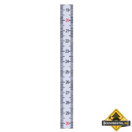 Memolon wit vlak machinemeetlint verticaal boven - 5 m x 13 mm