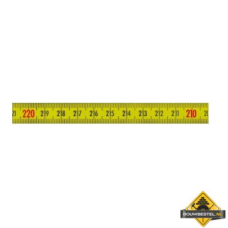 Memolon geel vlak machinemeetlint horizontaal linksoplopend - 2 m x 13 mm
