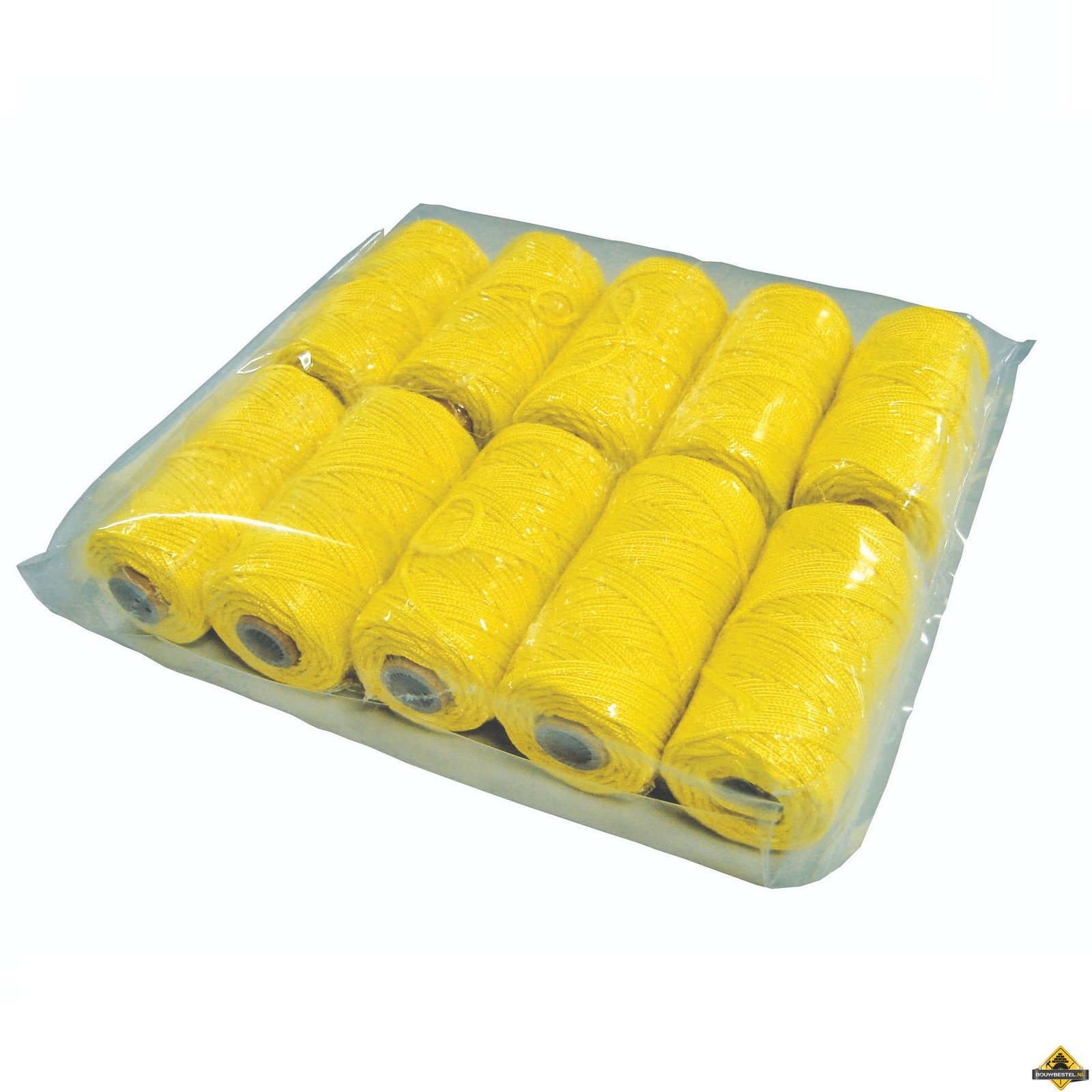 Metselkoord gevlochten 1.5mm PA fluor geel. klos 50m per 10 stuks