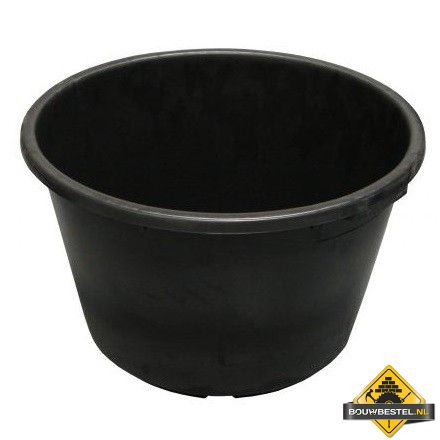 Metselkuip / Mortelkuip zwart 65 liter. diam. 45/59 cm H. 34 cm