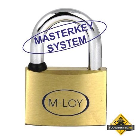 M-LOY messing hangslot verschillend sluitend - 40 mm