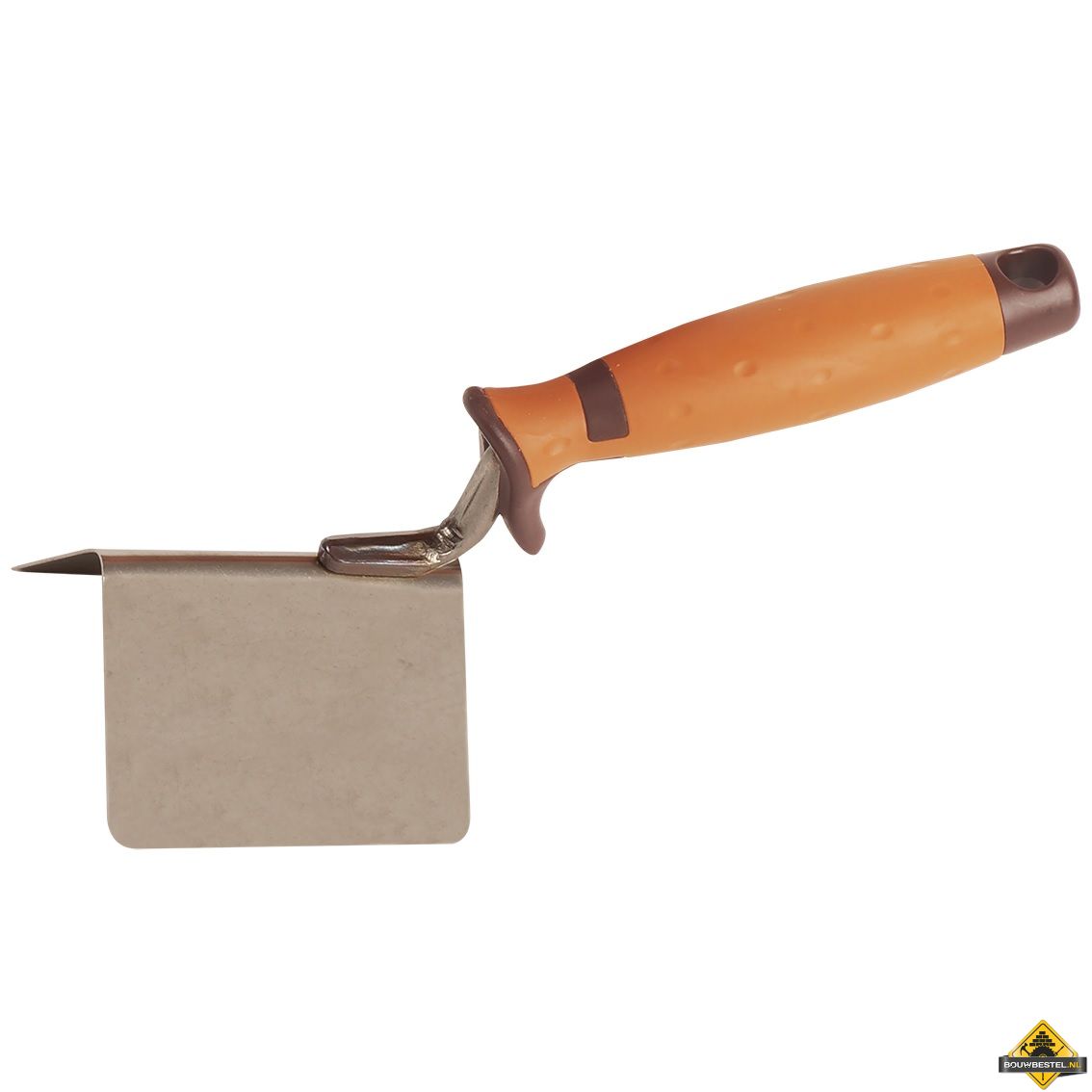 Hoekschop SUPER PROF ECO uitwendig dubbeltje rond. radius 8 mm. 80x60mm RVS met SUPERSOFT greep