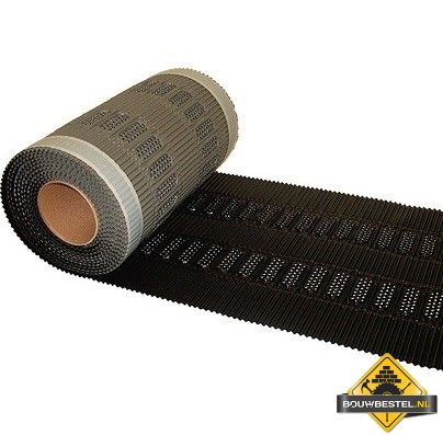Ventilerende nok- en hoekkeperrol 34 cm breedte 5 meter per rol zwart