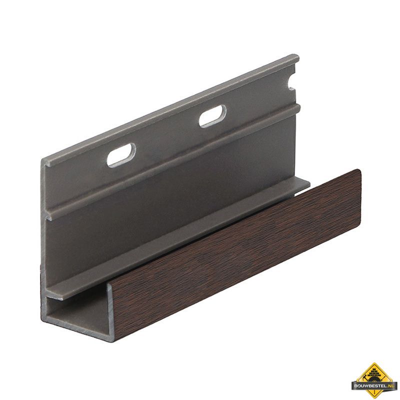 Omrandingsprofiel met ontwatering Keralit Donker eiken - Classic (bestelnr. 2809)