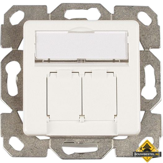 Opus 1 AMJ 45 data-aansluitdoos CAT 5e en CAT 6+ CAT 6+, 2-voudig, creme wit