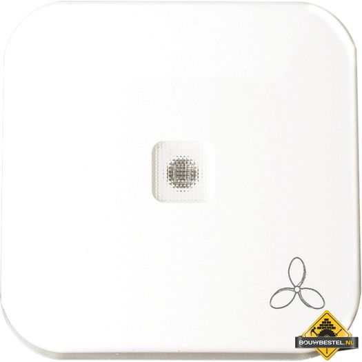 Opus 1 bedieningselement met transparante lens en ventilator-symbool helder wit