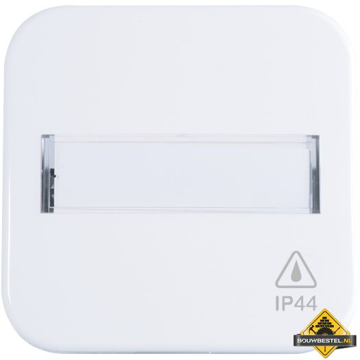 Opus 1 IP44 bedieningselement met tekstveld, alpinewit