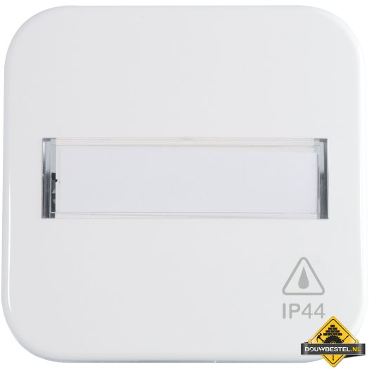 Opus 1 IP44 bedieningselement met tekstvlak, helderwit