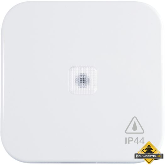 Opus 1 IP44 bedieningselement met transparante lens alpinewit