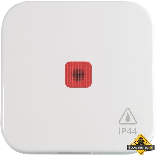 Opus 1 IP44 bedieningselement rode lens, alpinewit