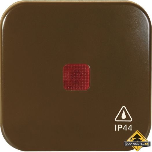 Opus 1 IP44 bedieningselement rode lens, sepiabruin
