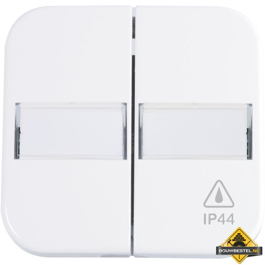 Opus 1 IP44 bedieningselement serie, met tekstvlak, alpinewit