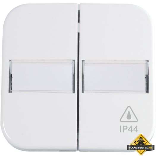 Opus 1 IP44 bedieningselement serie, met tekstvlak, helderwit