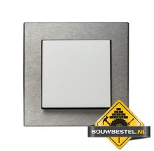 Opus 55 Fusion pulsschakelaarwip, polarwit zwart afdekraam enkelvoudig