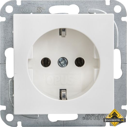 Opus 55 geaarde contactdoos met steekklemmen stuksverpakking rood
