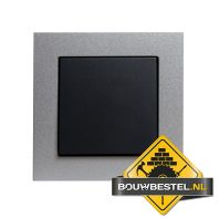 Opus 55 Kubus pulsschakelaarwip, antraciet / alu-zilver zijdeglans afdekraam enkelvoudig