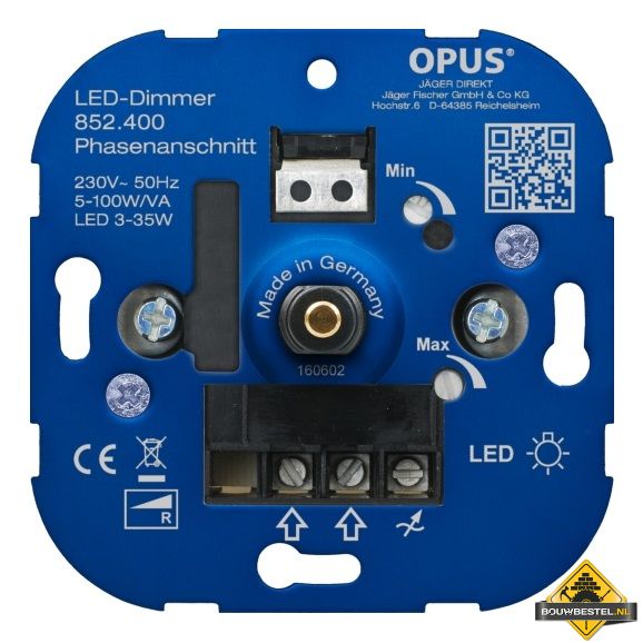 Opus draaidimmer 5 - 100 VA / LED 3 - 35 W fase-aansnijding