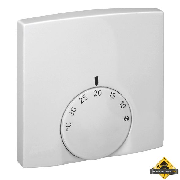 Opus opbouw-kamertemperatuurregelaar, verbreekcontact 10 (4) A helder wit