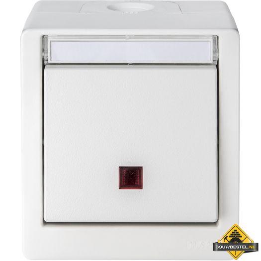Opus Resist (puls)schakelaar met verlichting Controle schakelaar Uit/wissel, rode lens helder wit