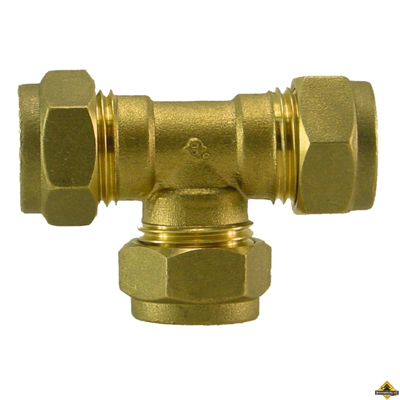 Riko P-702 messing knel teestuk 28x22x28 - per 5 stuks (UITVERKOOP, OP = OP)