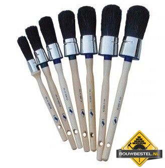 Patentkwast SUPER PROF ECO. zwart haar. houten steel. no. 18