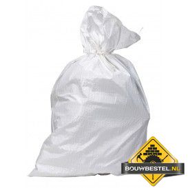 Puinzak pp geweven wit 60x80cm
