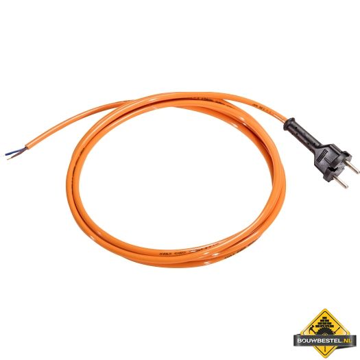 PUR Aansluitsnoer H05BQ-F 2 x 1.0 mm2 geel, met contourstekker 5 meter