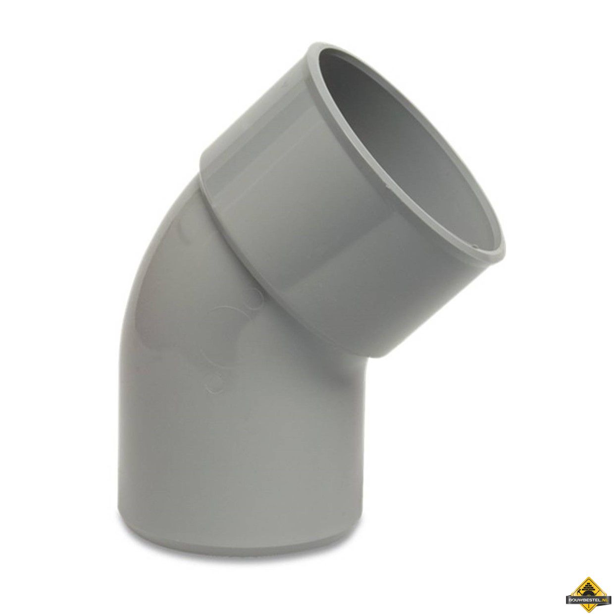 Bocht 45 graden PVC-U 40 mm lijmmof x spie grijs KOMO