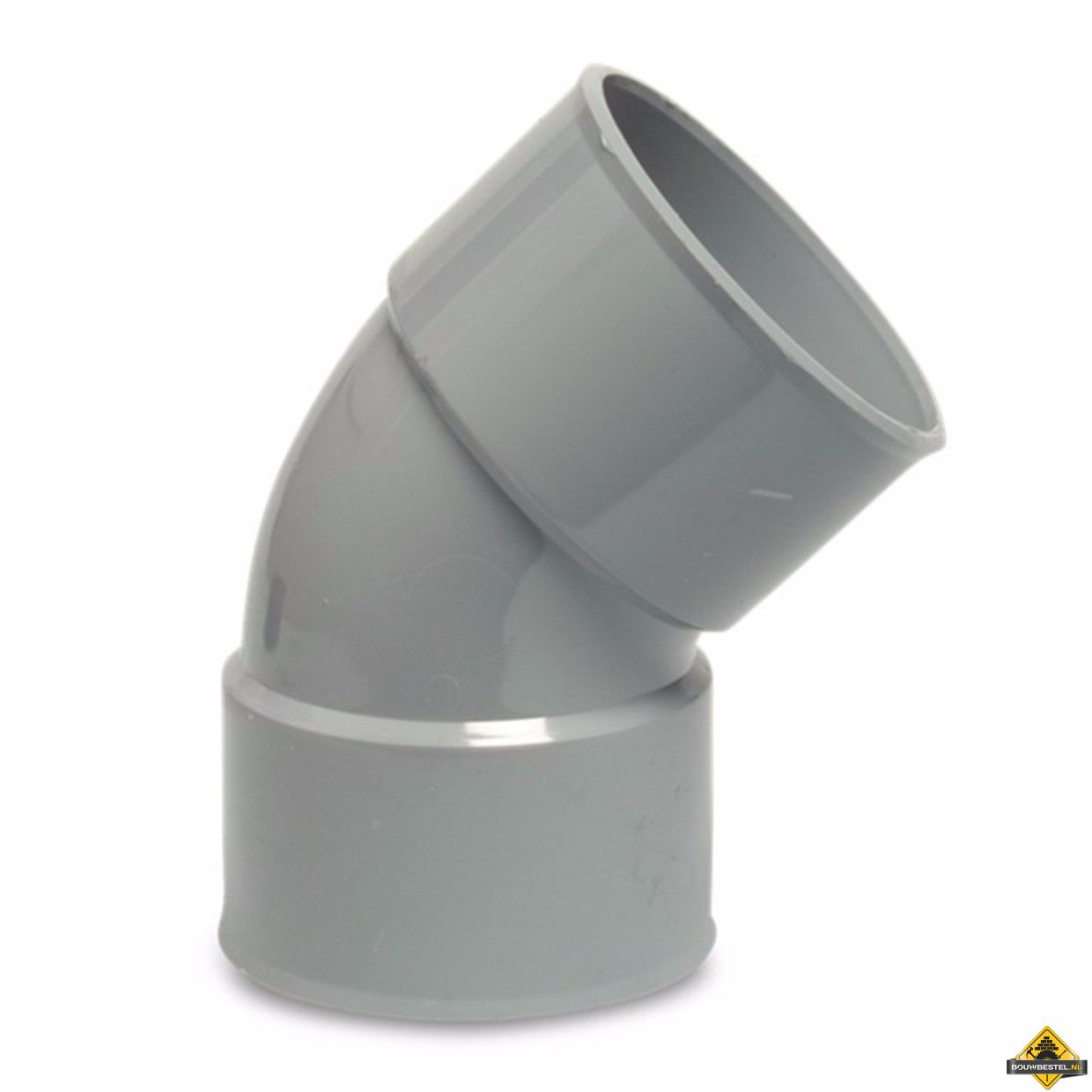 Bocht 45 graden PVC-U 80 mm lijmmof grijs KOMO