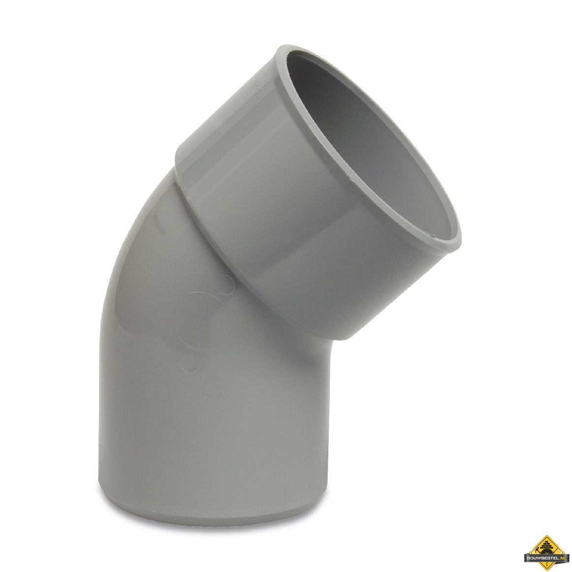 Bocht 45 graden PVC-U 80 mm lijmmof x spie grijs KOMO