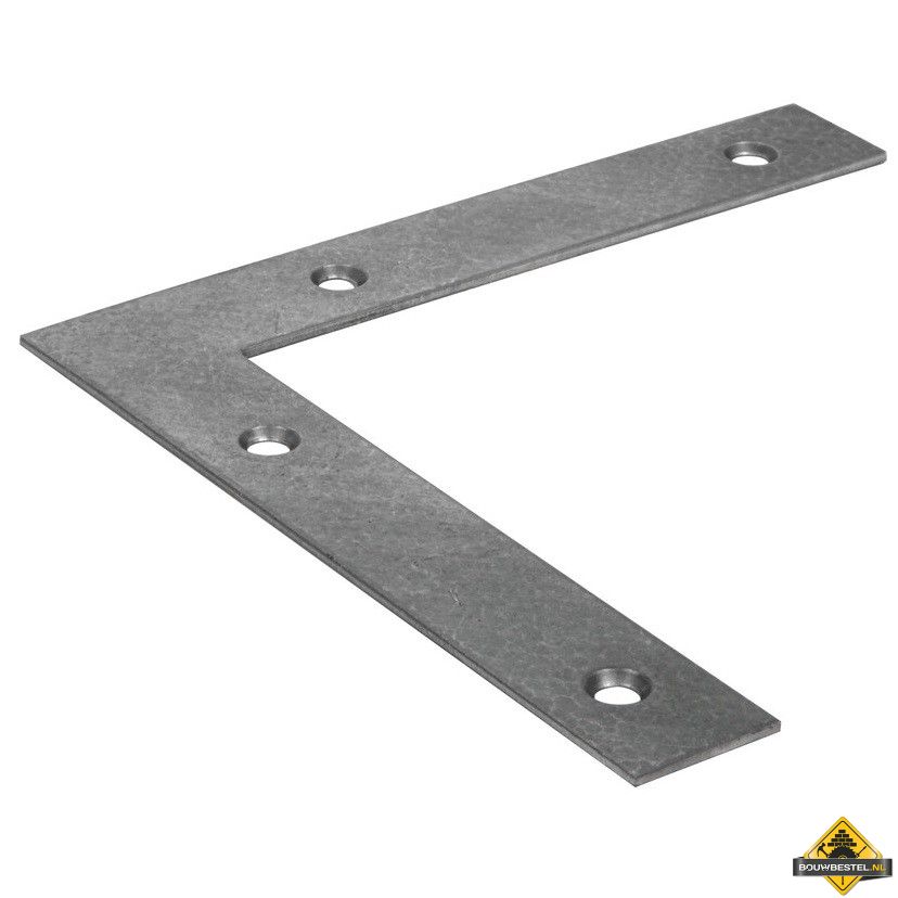 Raamhoek Recht 80x80mm 17X1.50 Aluzink- per stuk