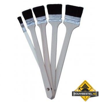 Radiatorkwast SUPER PROF zwart haar houten steel 15 mm