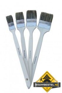 Radiatorkwast wit haar houten steel