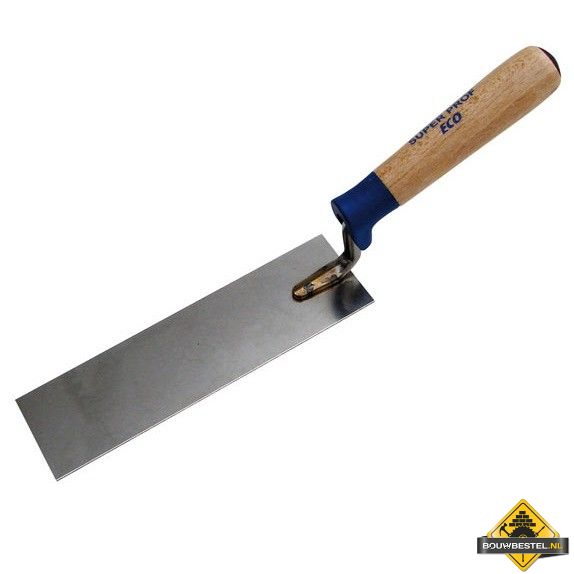 Reparatietroffel SUPER PROF ECO 170x40 mm RVS met HOUTEN greep