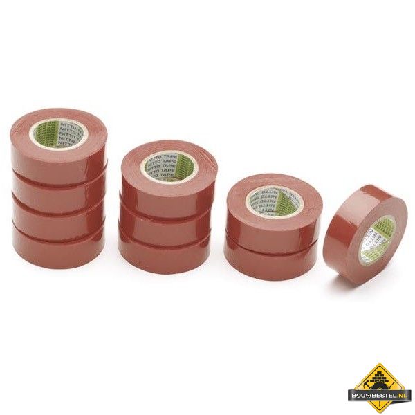 Rode isolatietape - 19 mm x 10 m (UITVERKOOP, OP = OP)