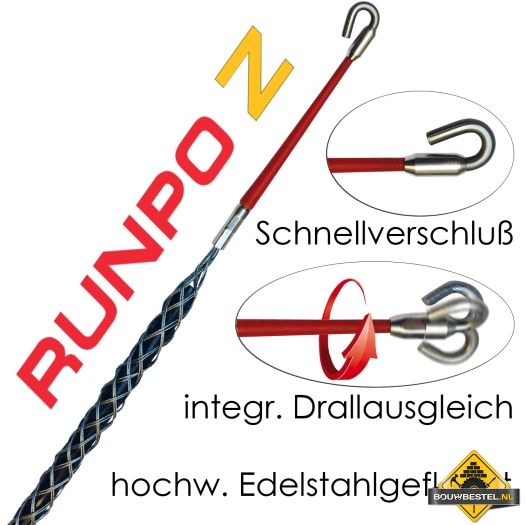 RUNPO Z Kabeltrekveer met anti-torsie-as trekontlasting RVS 9-15mm