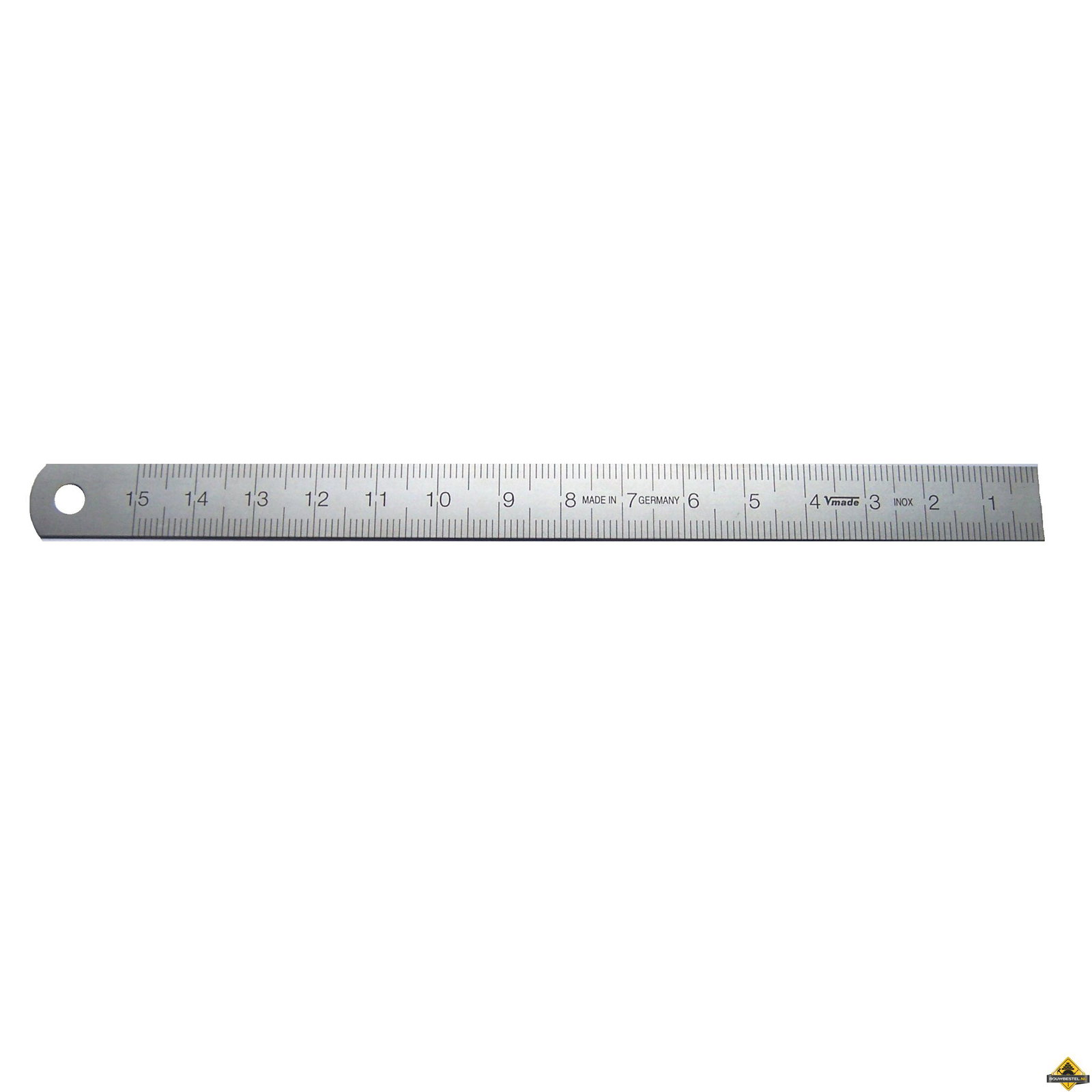 RVS liniaal met linkse schaal - 1500 x 30 x 1 mm