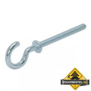 Schroefhaak Met Borst Zwaar M6 93X14mm Diameter: 5.2 Verzinkt - 10 stuks
