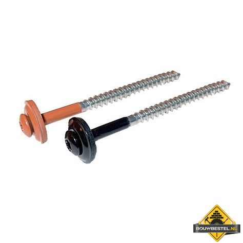 Schroeven TORX 65 mm met RVS-EPDM ring rood 100 stuks per pak
