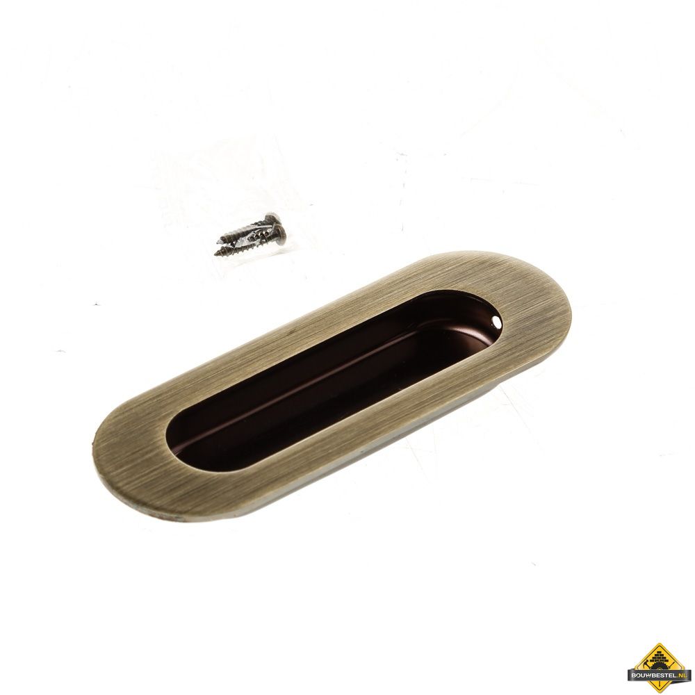 Schuifdeurkom ovaal 120mm Brons staal