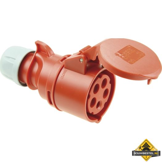 Sirox CEE-contrastekker IP 44, 5-polig, 400 V, 6 h 32 A, rood
