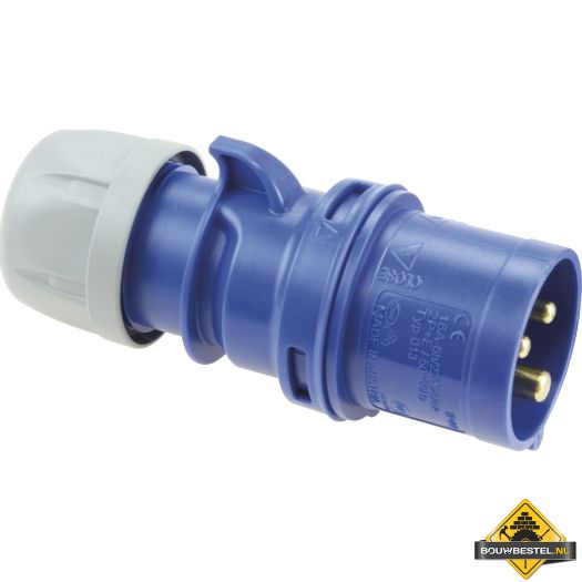 Sirox CEE-stekker IP 44, 3-polig, 230 V, 6 h 32 A, blauw