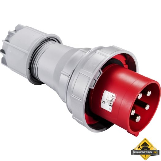 SIROX CEE-stekker IP 67, 5-polig, 400 V, 6 h 125 A, met pilootcontact en vernikkelde contacten