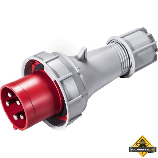 SIROX CEE-stekker IP 67, 5-polig, 400 V, 6 h 63 A, met pilootcontact en vernikkelde contacten